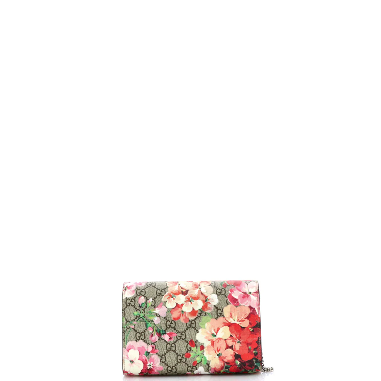 Dionysus Chain Wallet Blooms Print GG Coated Canvas Small - Deep Luxury