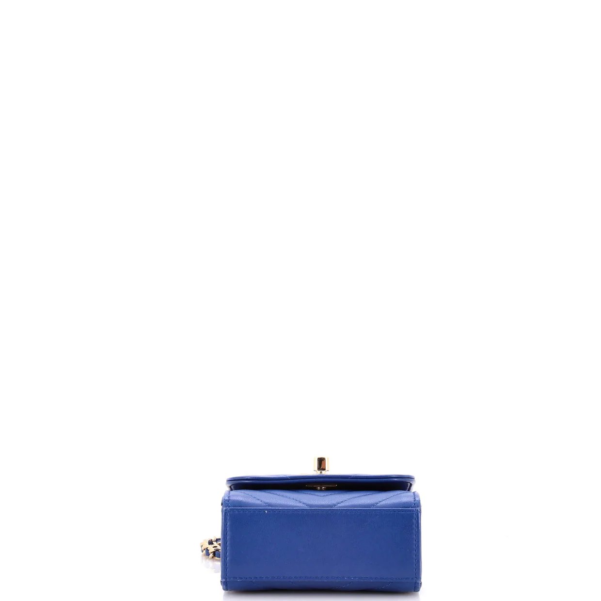 Trendy CC Clutch with Chain Chevron Lambskin Small - Deep Luxury