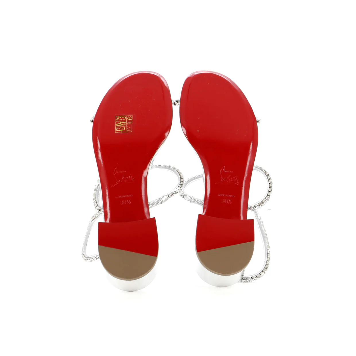 Women's Simple Queenie Sandals Crystal Embellished Leather 25 - Deep Luxury