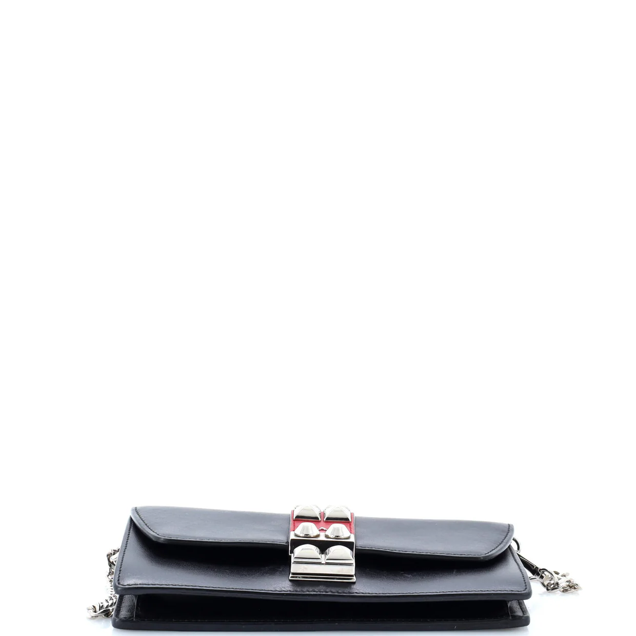 Elektra Wallet on Chain Studded Leather - Deep Luxury