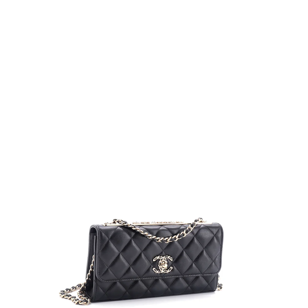 Trendy Chain CC Wallet on Chain Quilted Lambskin - Deep Luxury