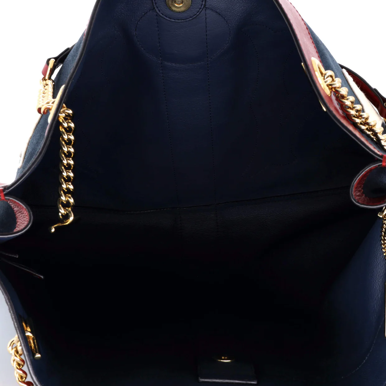 Rajah Chain Tote Suede with Applique Large - Deep Luxury