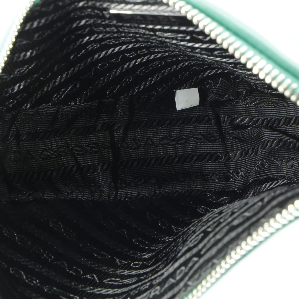 Triangle Logo Zip Chain Crossbody Bag Embossed Leather Small - Deep Luxury