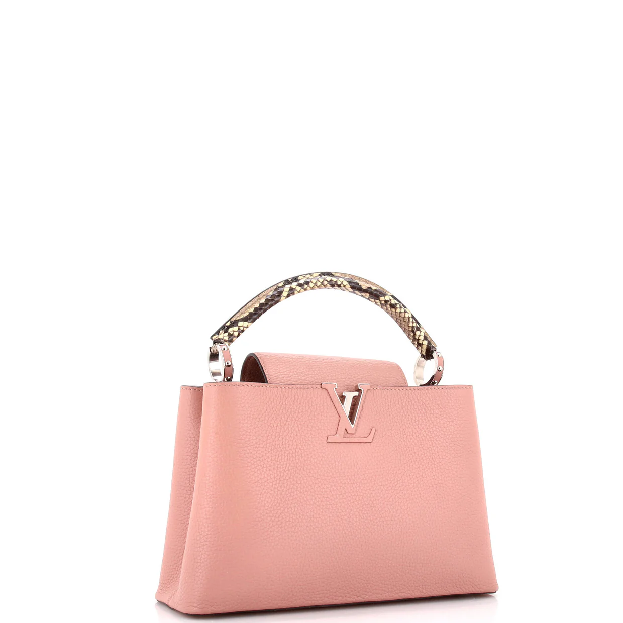 Capucines Bag Leather with Python PM - Deep Luxury