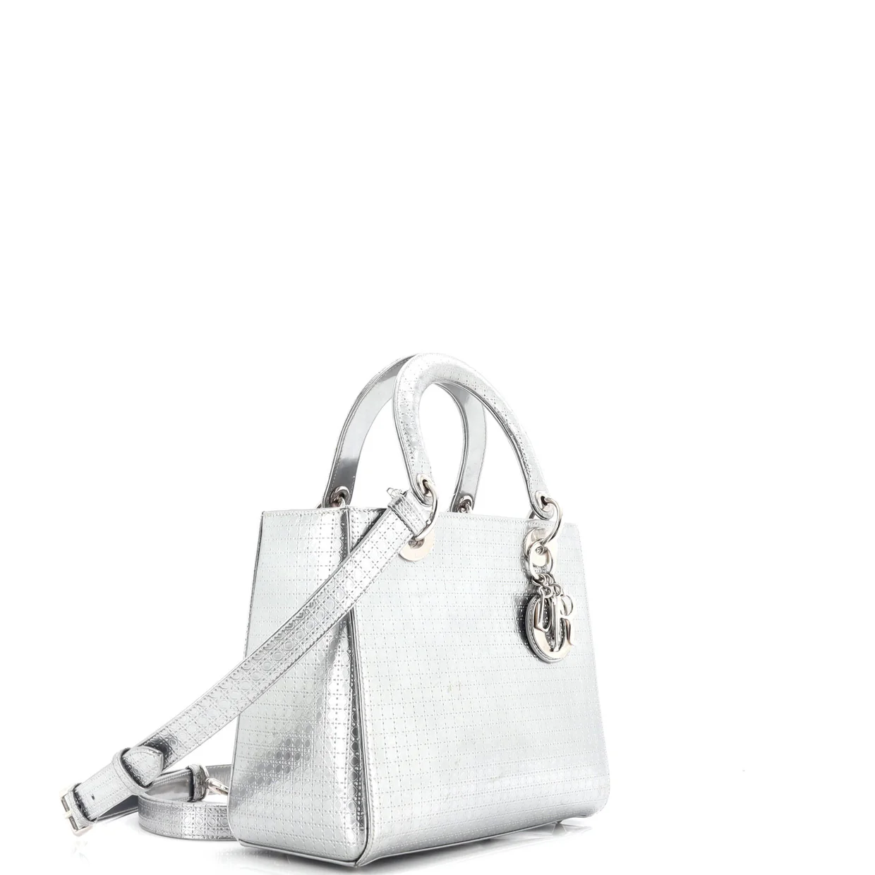 Lady Dior Bag Micro Cannage Metallic Calfskin Medium - Deep Luxury