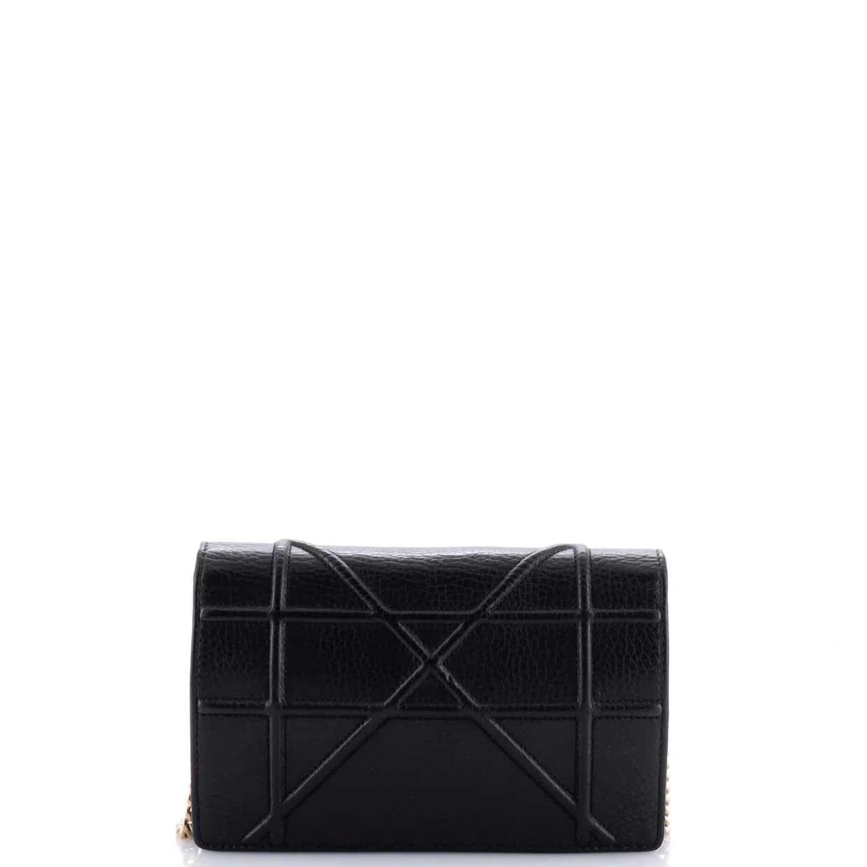 Diorama Wallet on Chain Leather - Deep Luxury