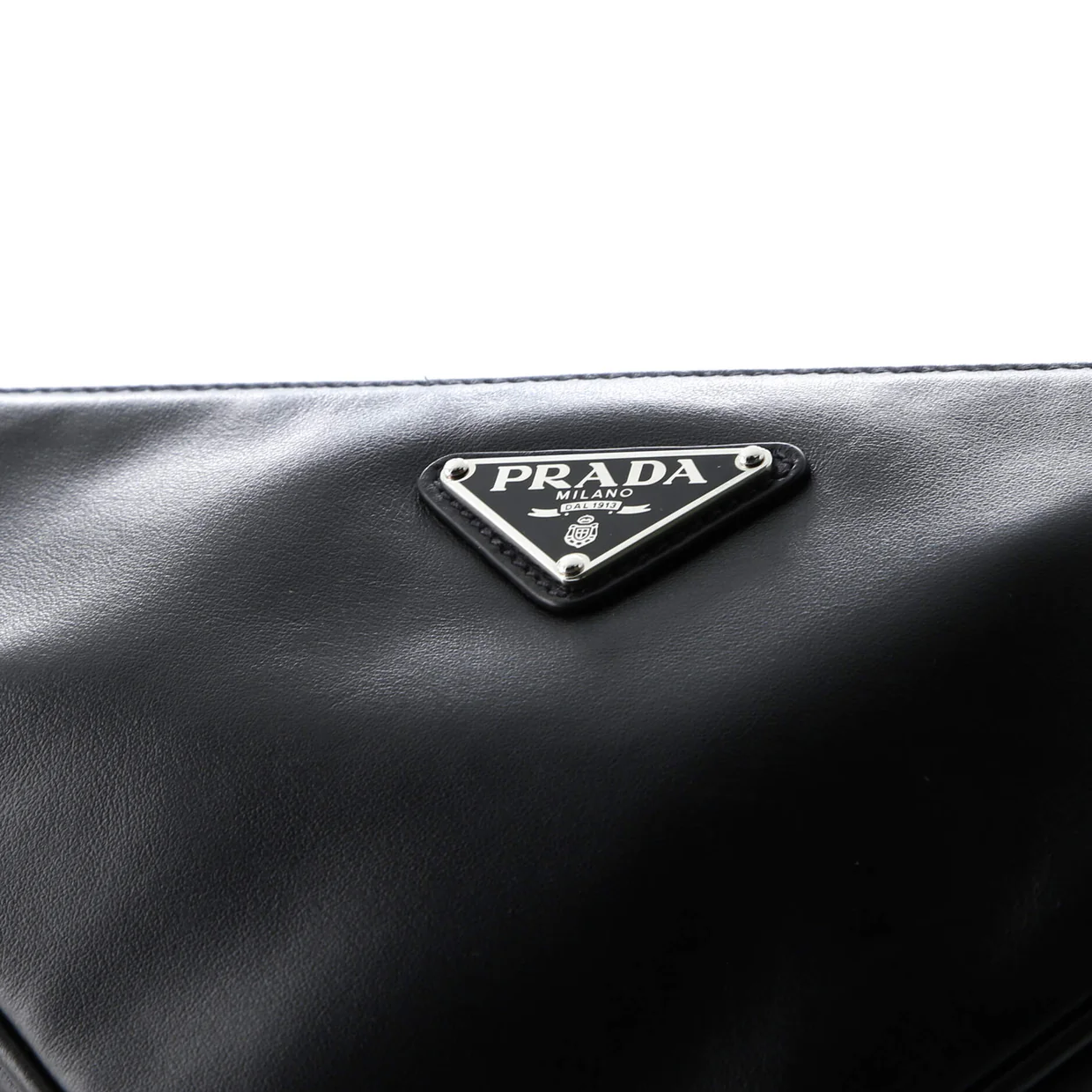 Triangle Logo Zip Crossbody Bag Soft Leather Small - Deep Luxury