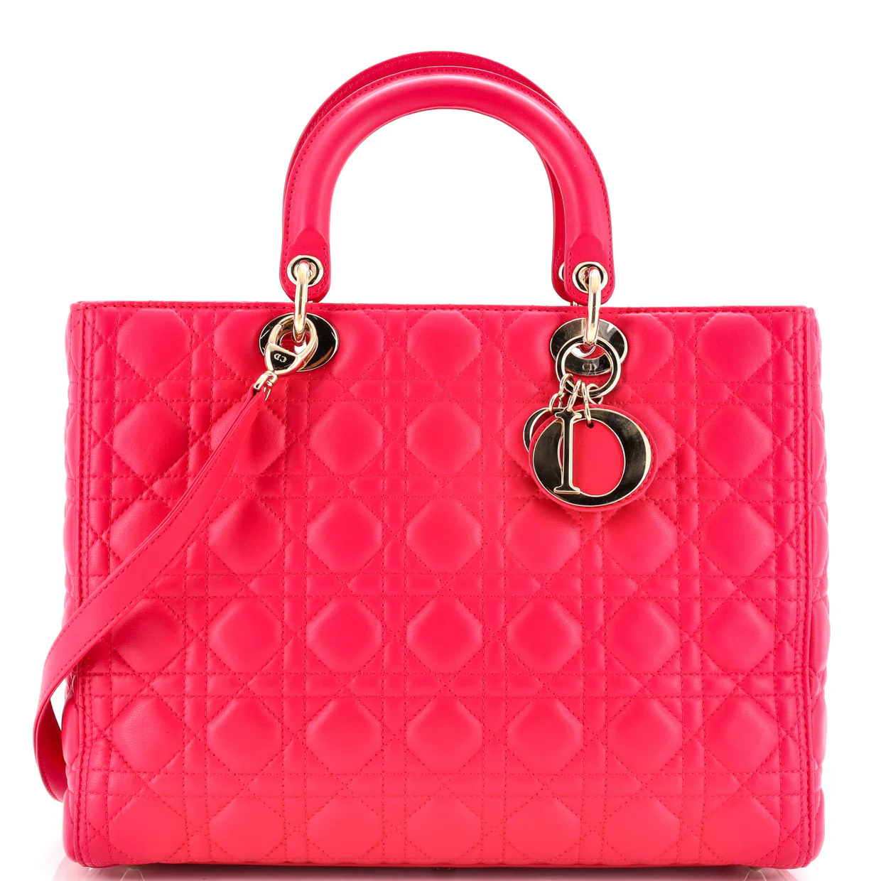 Lady Dior Bag Cannage Quilt Lambskin Large - Deep Luxury