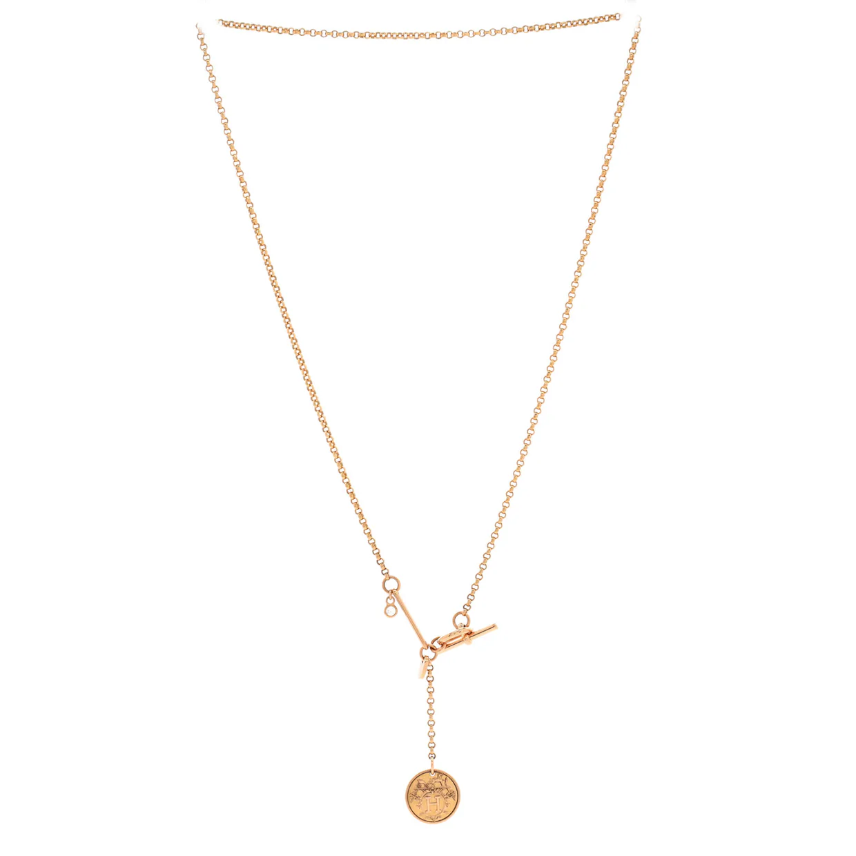 Ex-Libris Pendant Necklace 18K Rose Gold with Diamond Small - Deep Luxury