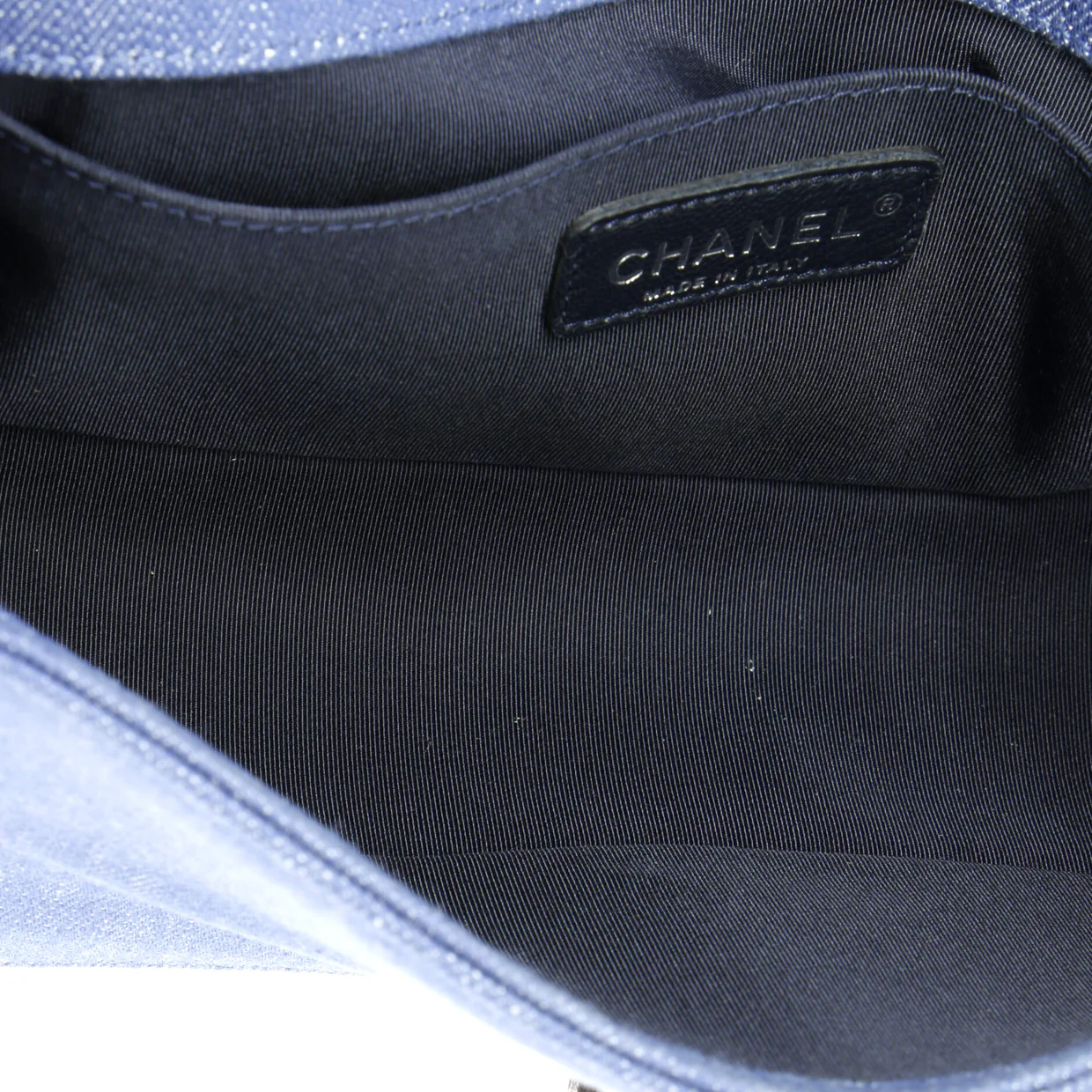 Boy Flap Bag Chevron Denim Old Medium - Deep Luxury