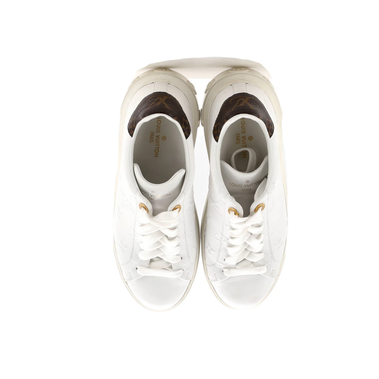 Women's Time Out Sneakers Monogram Embossed Leather - Deep Luxury