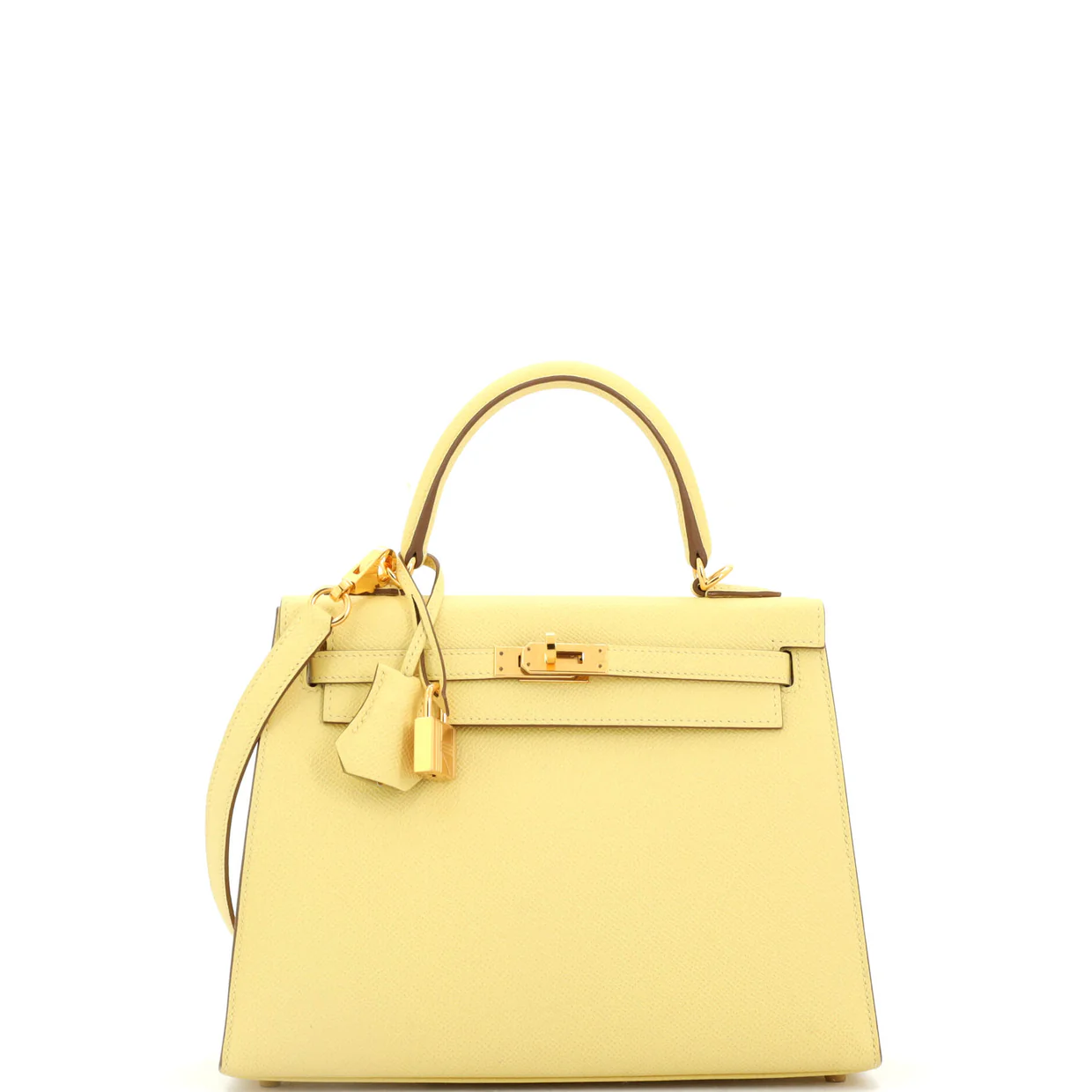 Kelly Handbag Jaune Poussin Epsom with Gold Hardware 25 - Deep Luxury