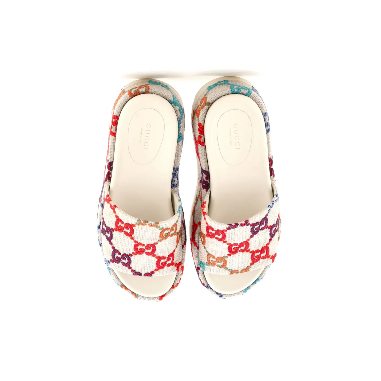 Women's Angelina Platform Slide Sandals Multicolor GG Linen - Deep Luxury