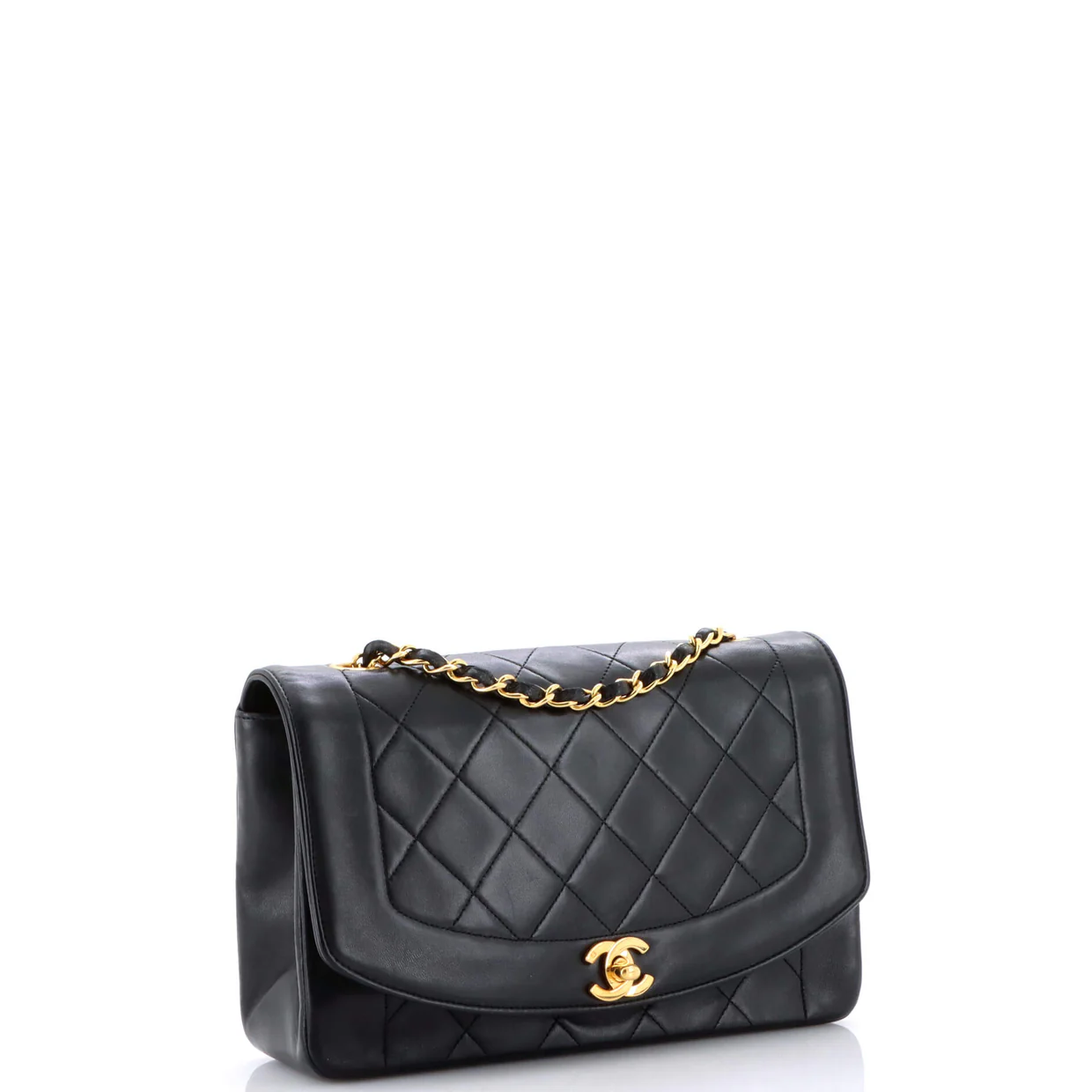 Vintage Diana Flap Bag Quilted Lambskin Medium - Deep Luxury