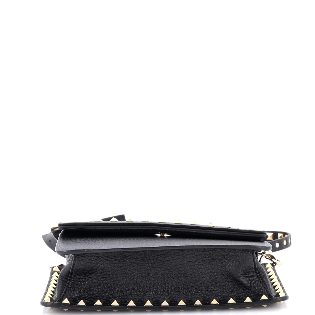 Rockstud Front Handle Flap Bag Leather Small - Deep Luxury