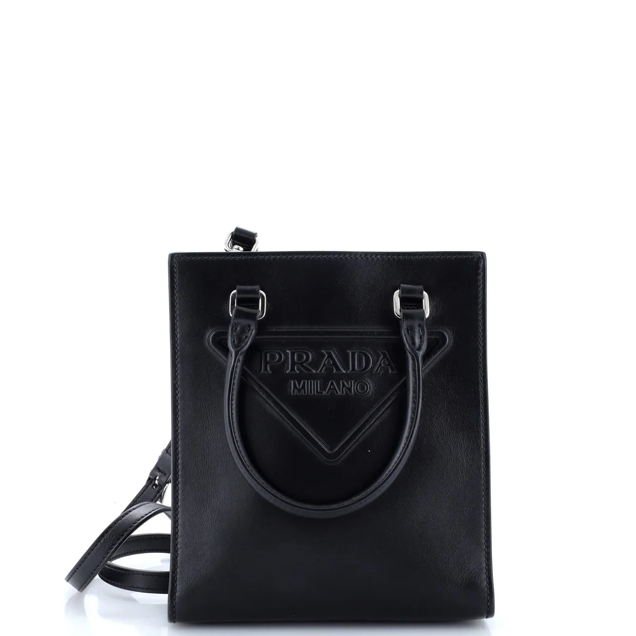 Logo Drill Tote Leather Mini - Deep Luxury