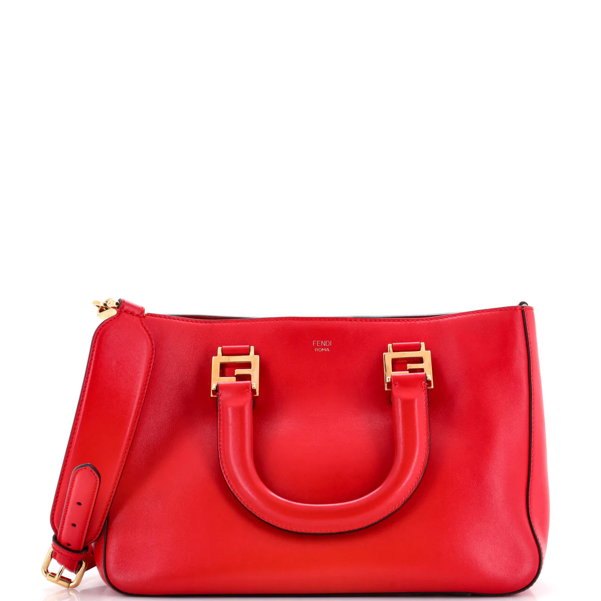 FF Handle Tote Leather Small - Deep Luxury