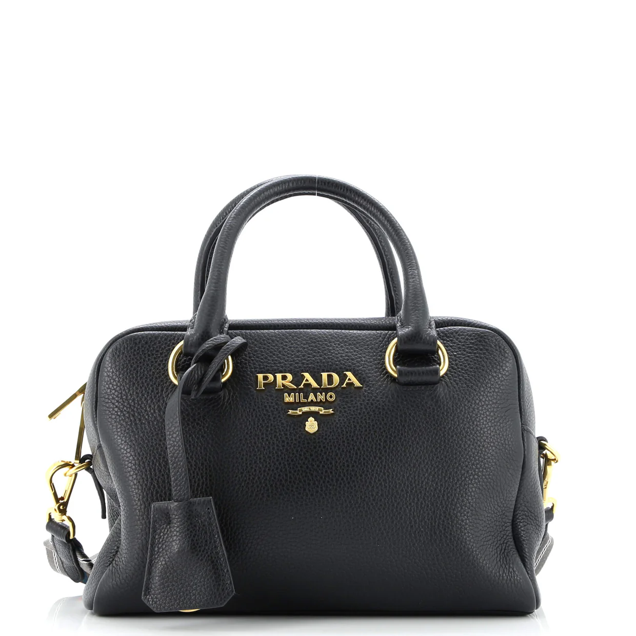 Striped Strap Convertible Bauletto Bag Vitello Phenix Small - Deep Luxury