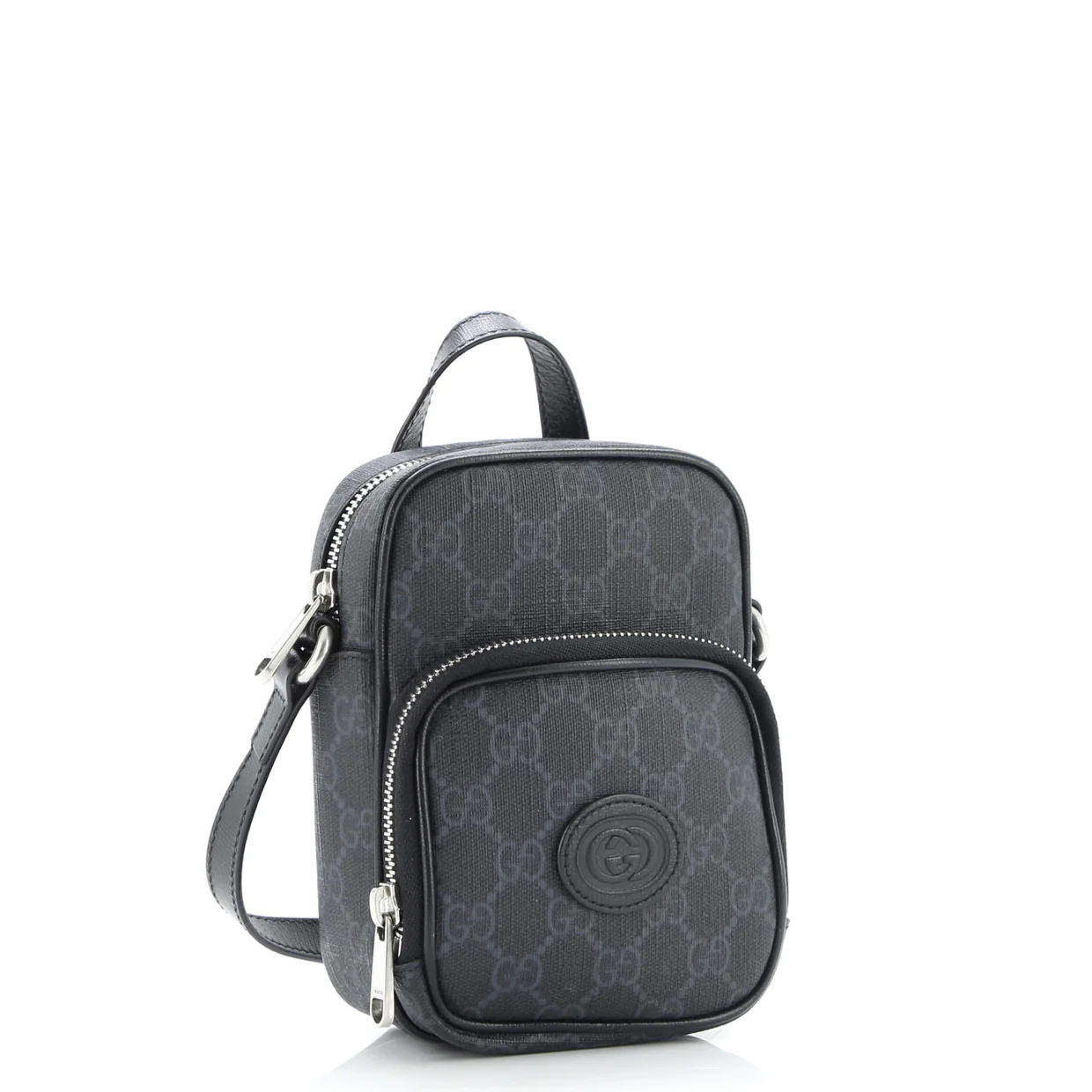 Interlocking G Patch Top Handle Crossbody Bag GG Coated Canvas Mini - Deep Luxury