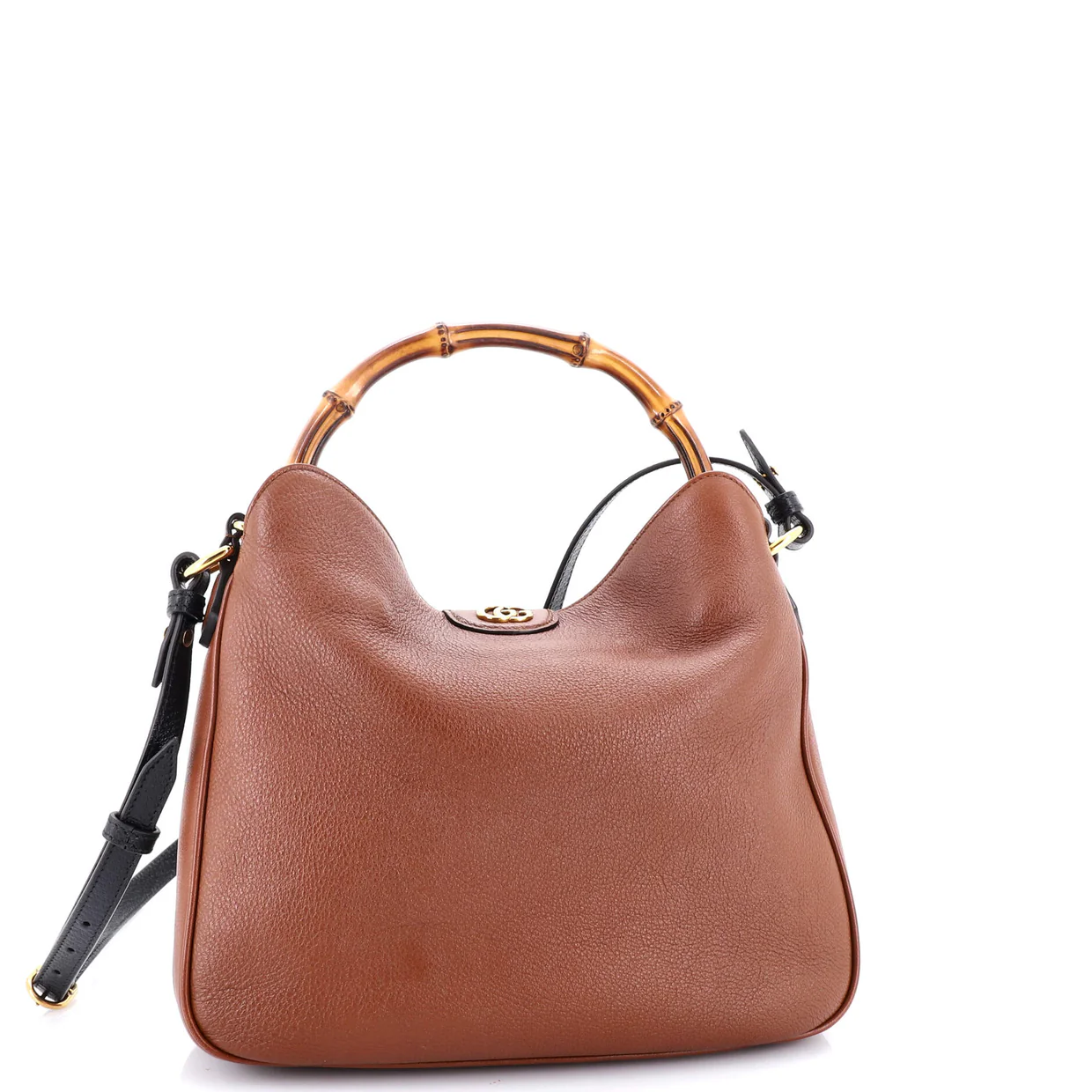 Diana NM Bamboo Shoulder Bag Leather Medium - Deep Luxury