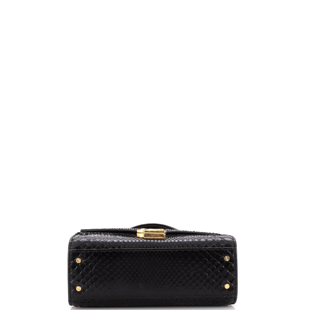 Cassandra Top Handle Bag Snakeskin Mini - Deep Luxury