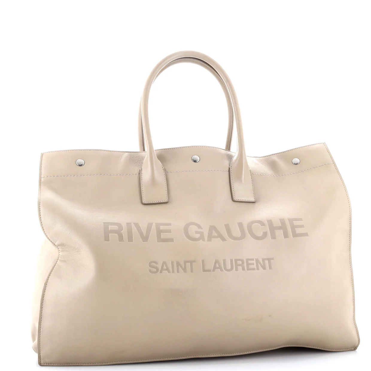 Rive Gauche Shopper Tote Embossed Leather Large - Deep Luxury