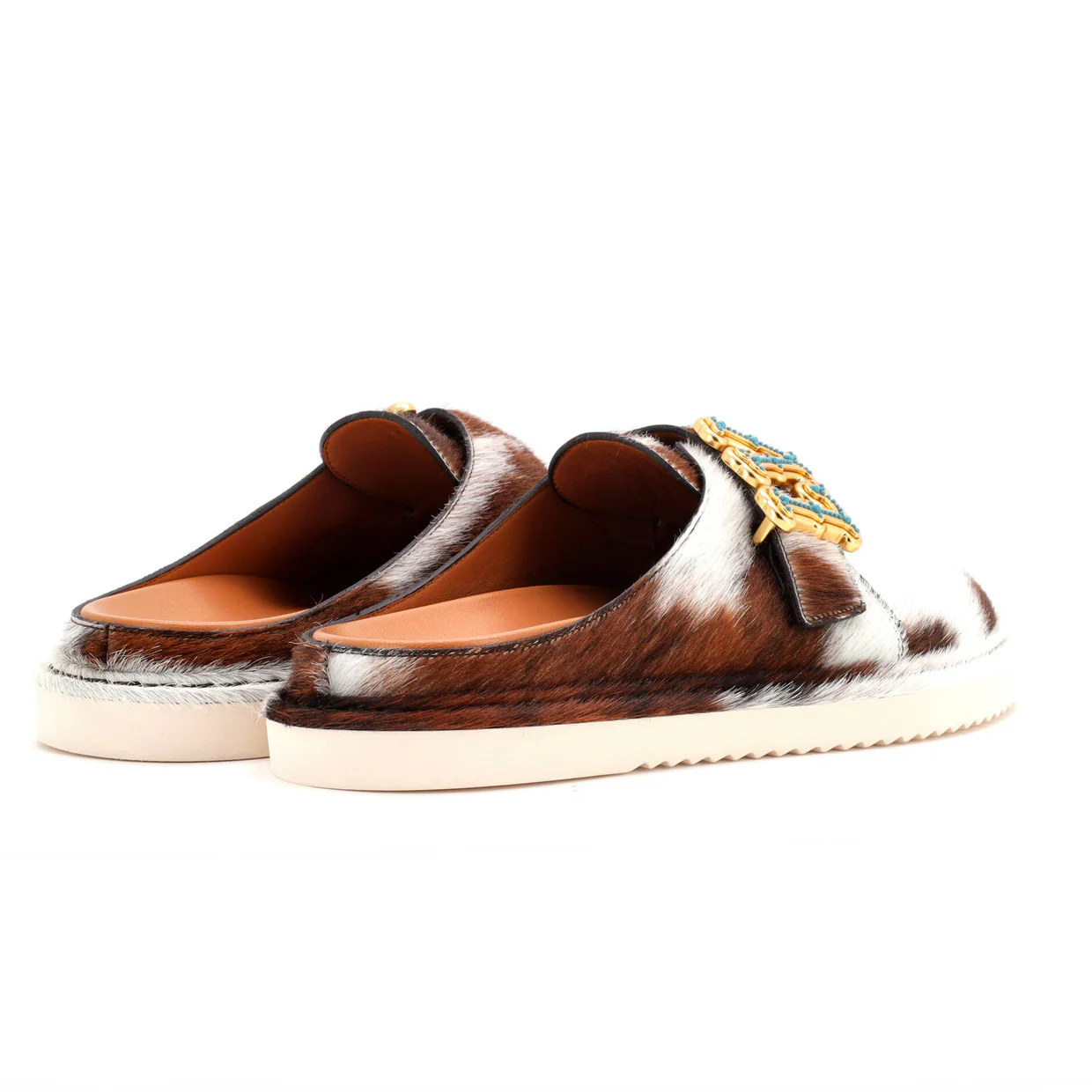 Men's LV Easy Mules Printed Pony Hair - Deep Luxury