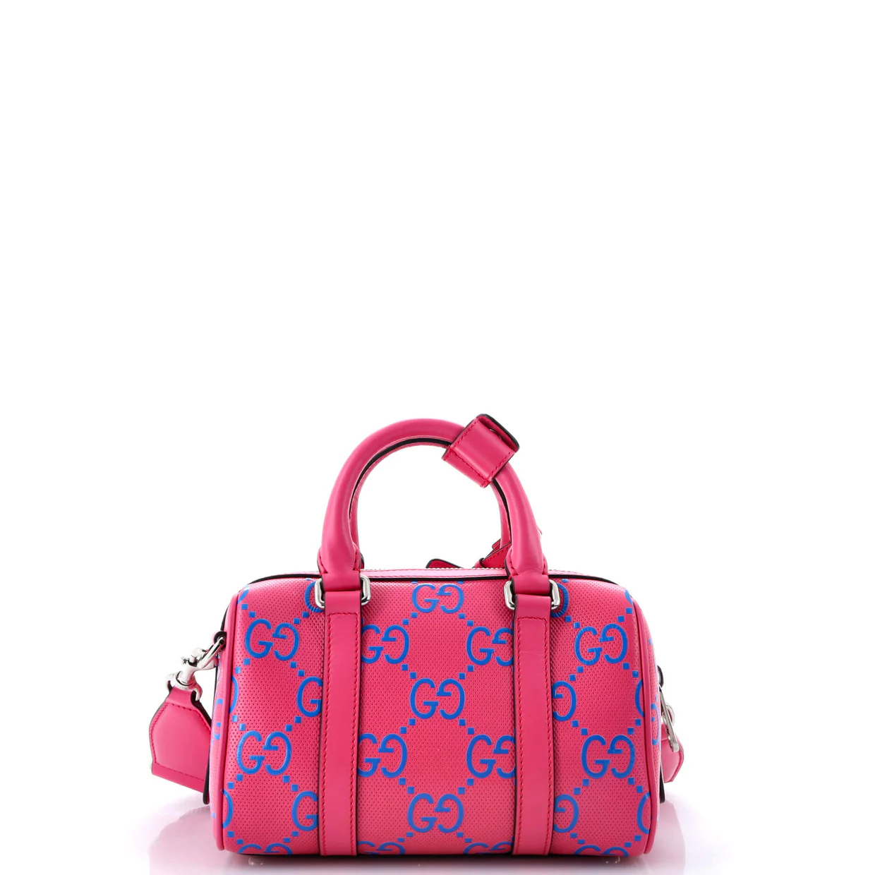 Duffle Bag GG Embossed Perforated Leather Mini - Deep Luxury