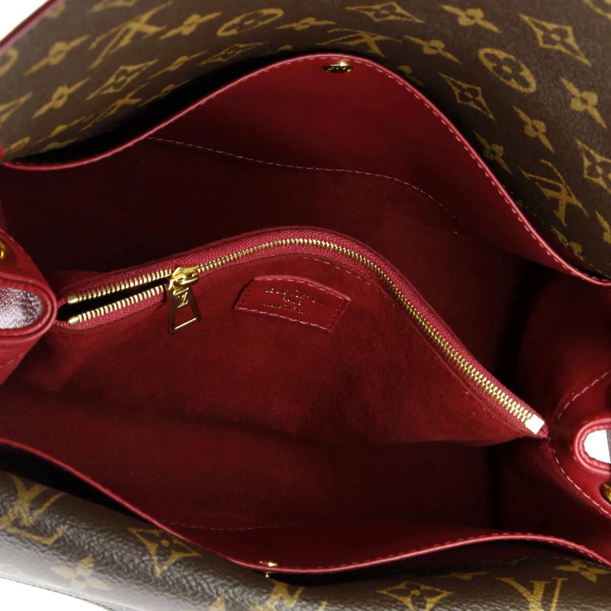Double V Handbag Calfskin with Monogram Canvas - Deep Luxury