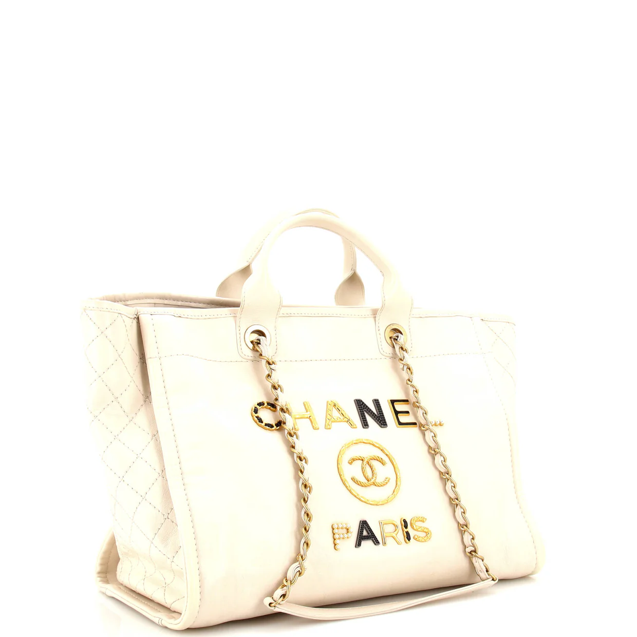 Deauville Tote Embellished Shiny Calfskin Medium - Deep Luxury