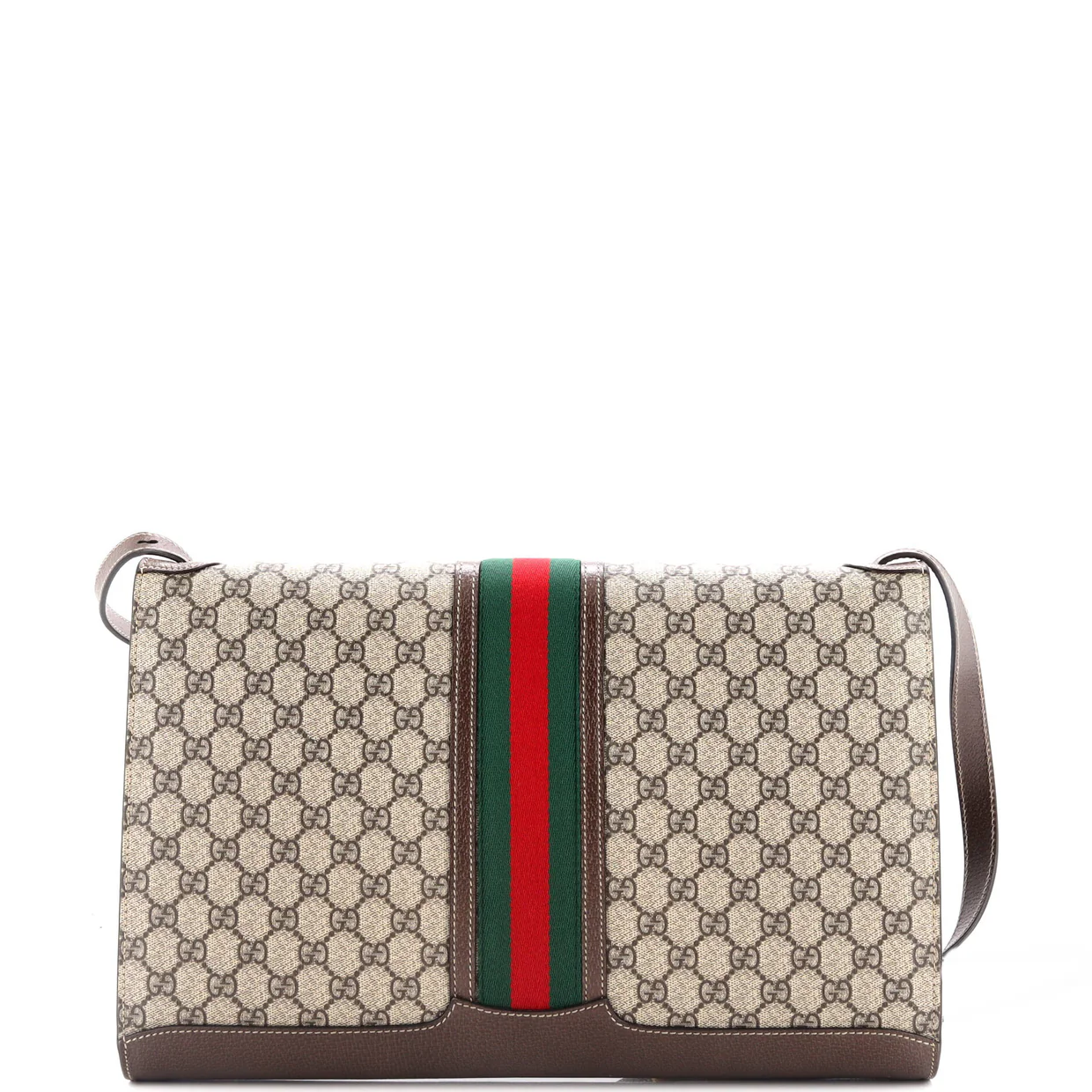 Padlock Web Messenger Bag GG Coated Canvas Large - Deep Luxury