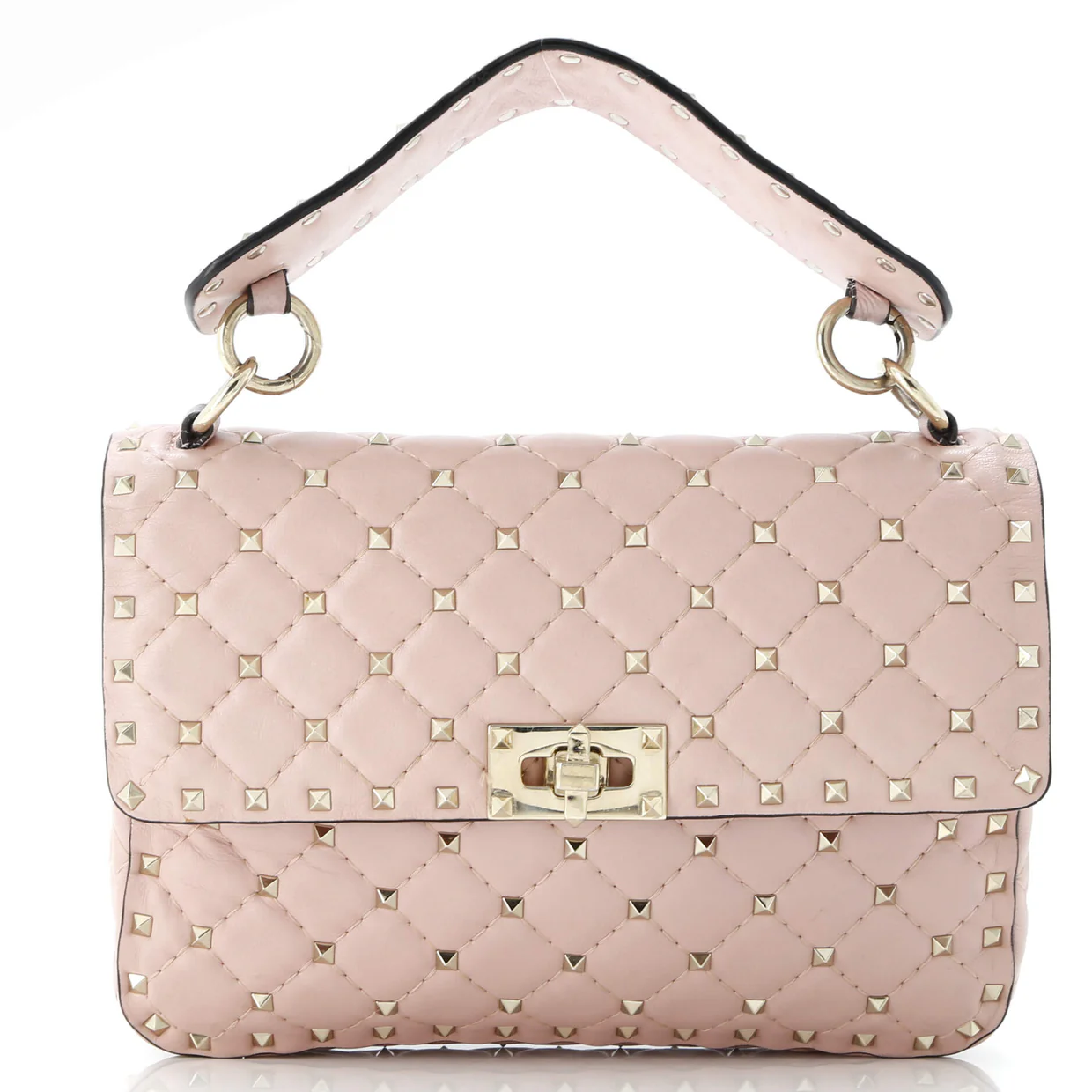 Rockstud Spike Flap Bag Quilted Leather Medium - Deep Luxury