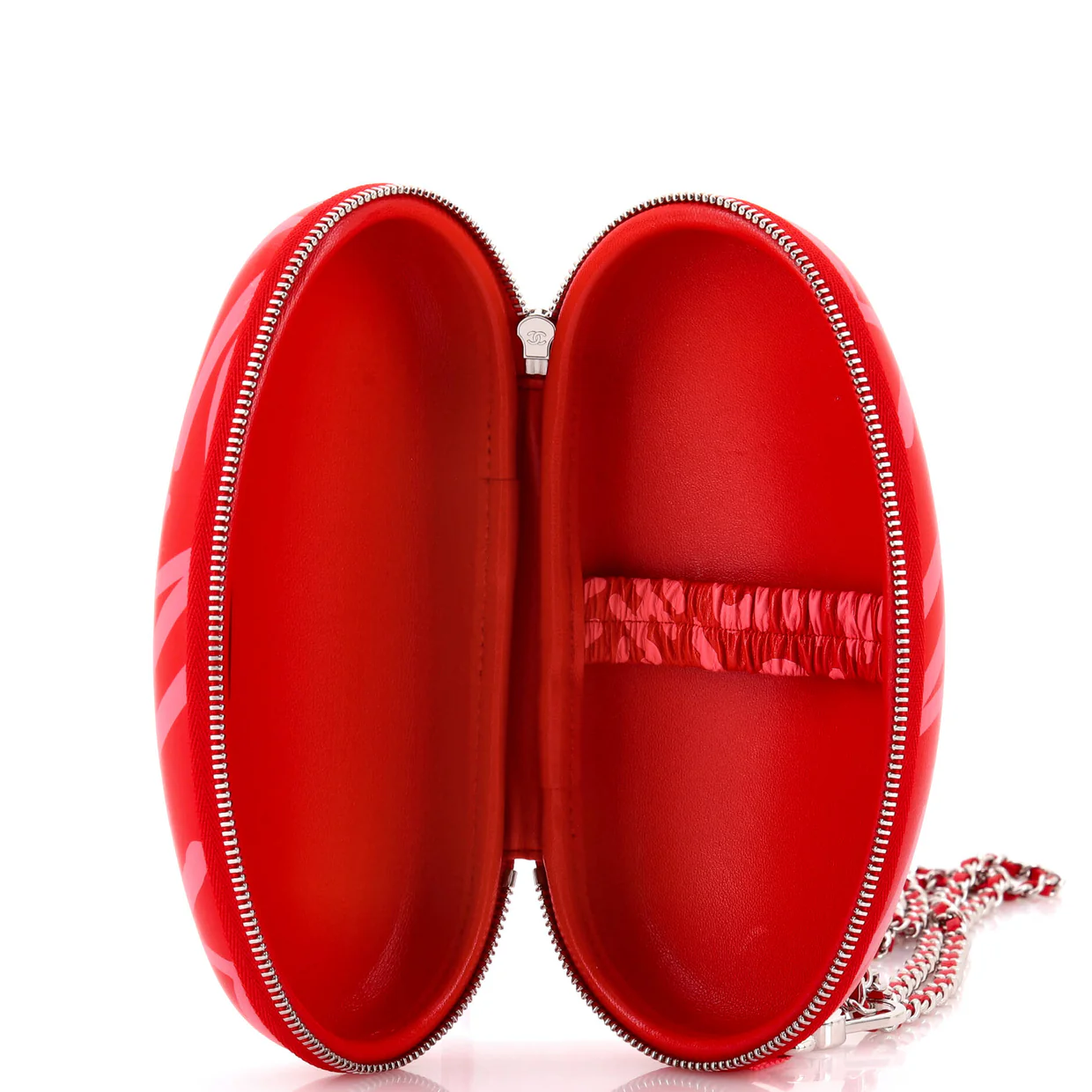 Coco Neige Zip Around Sunglasses Case with Chain Printed Leather - Deep Luxury