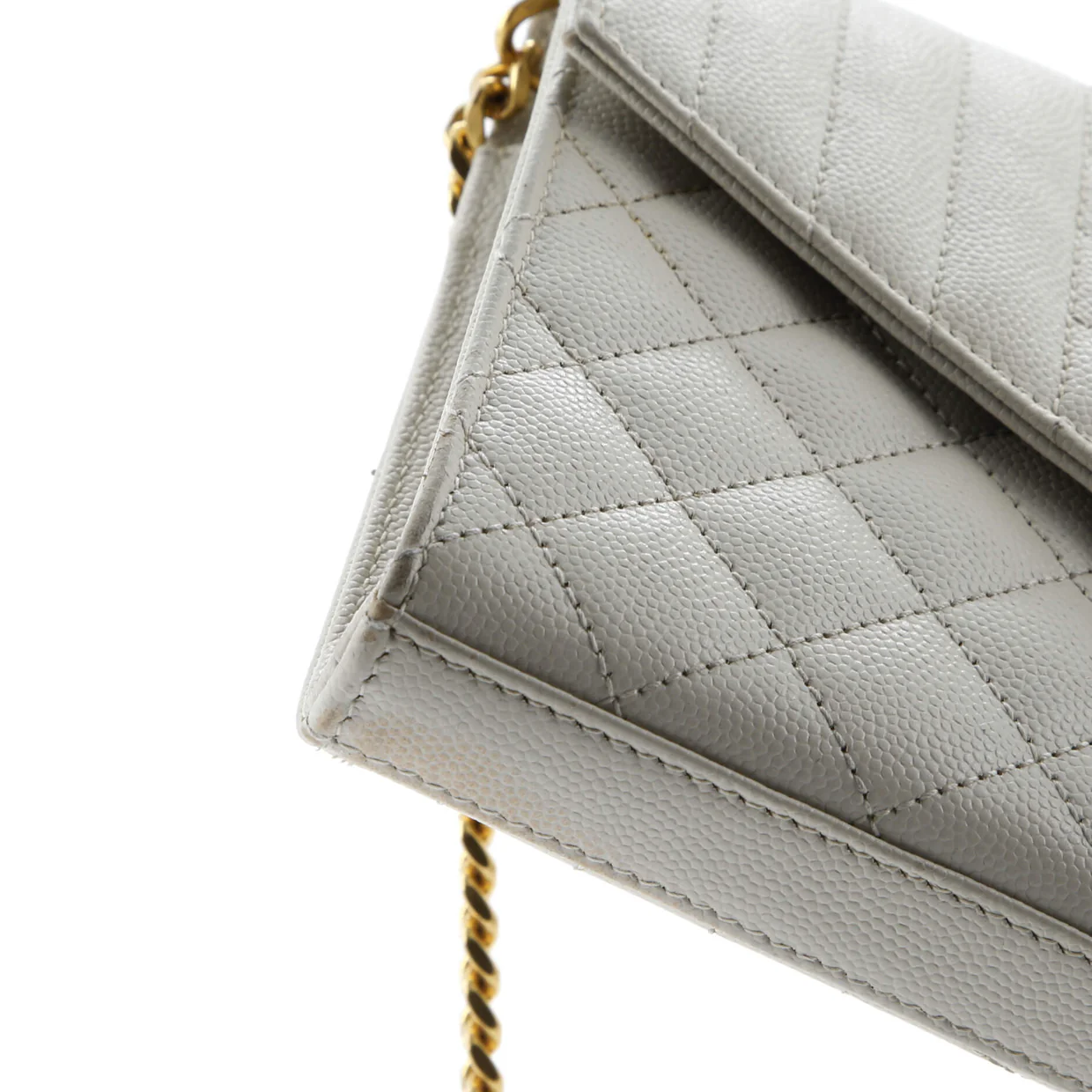 Classic Monogram Chain Wallet Mixed Matelasse Leather Medium - Deep Luxury