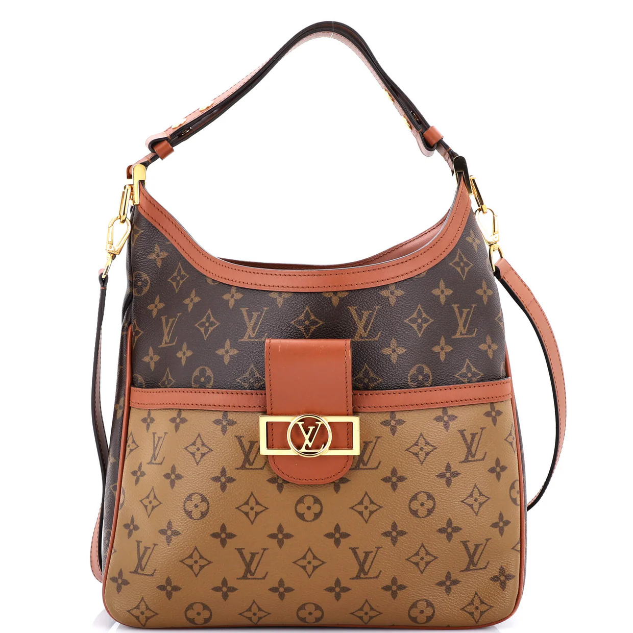 Dauphine Hobo Reverse Monogram Canvas MM - Deep Luxury