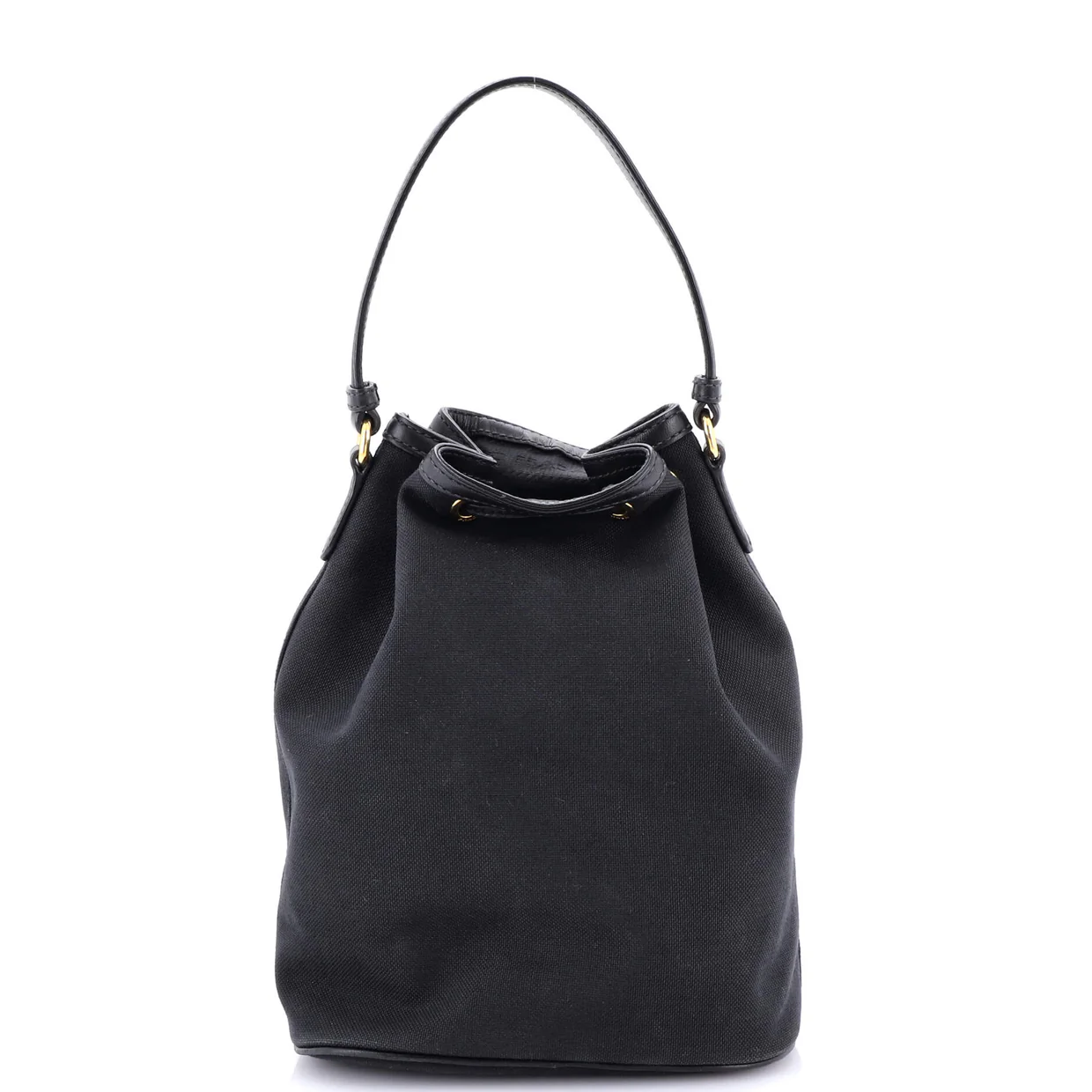 Logo Drawstring Bucket Bag Canvas - Deep Luxury