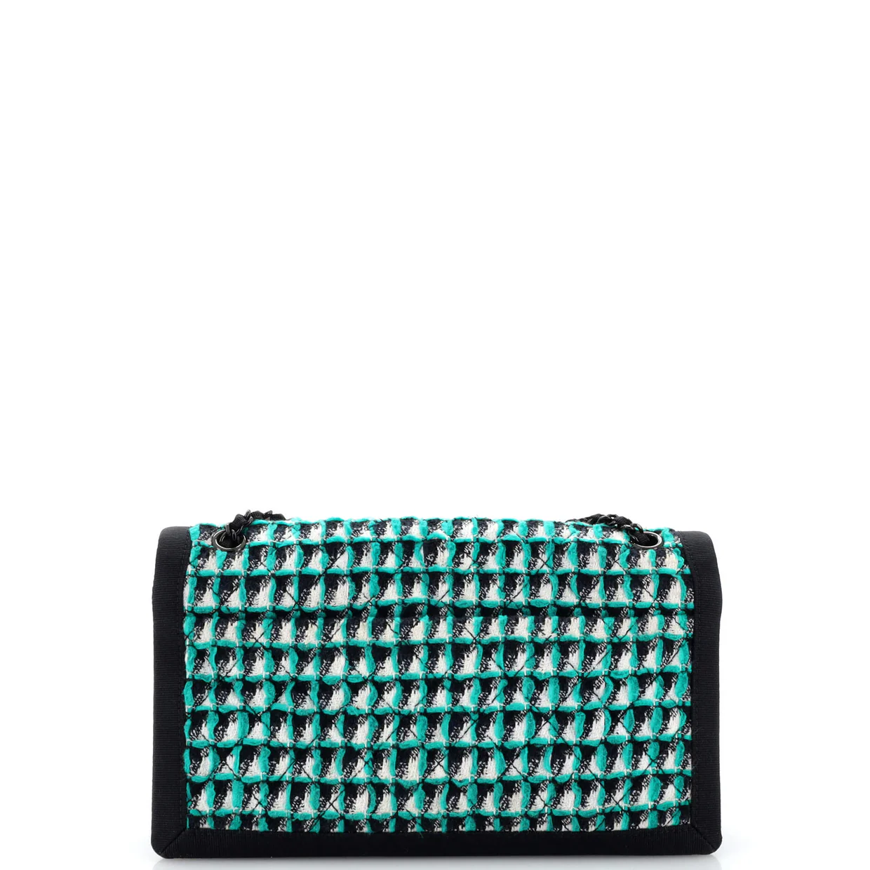 Two Tone Flap Bag Quilted Tweed Small - Deep Luxury