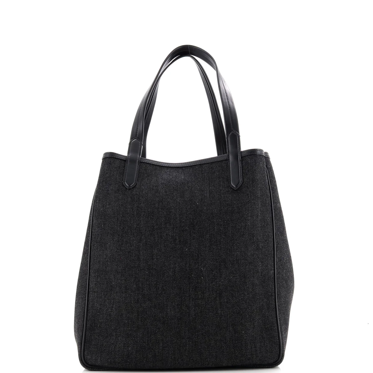 T Twist Tote Denim with Leather Large - Deep Luxury