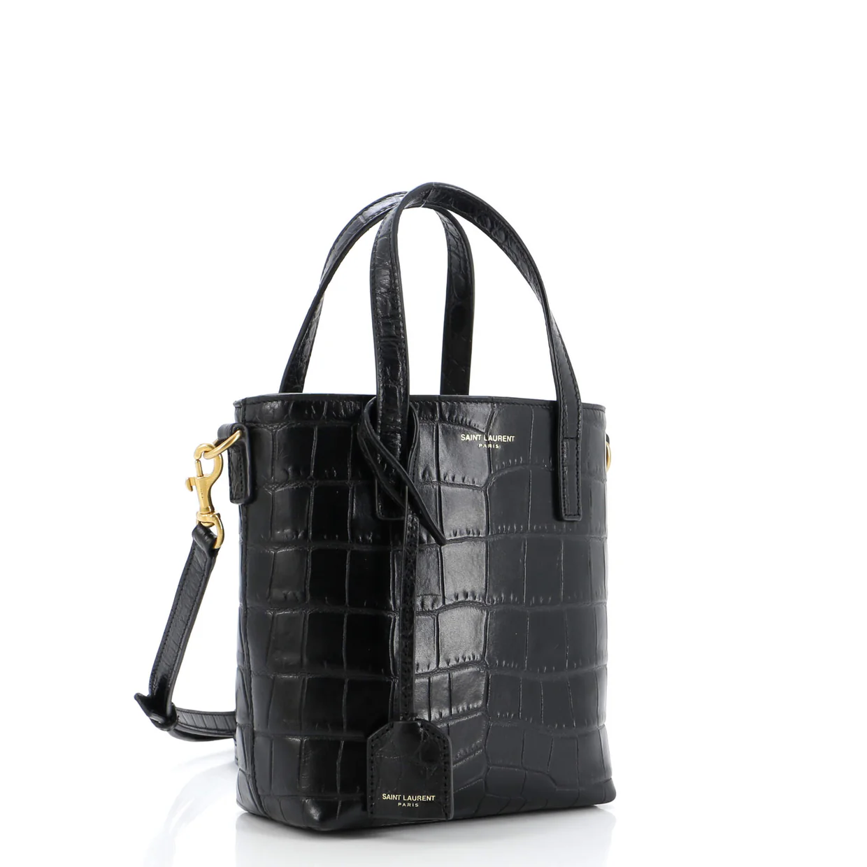 Shopper Tote Crocodile Embossed Leather Mini Toy - Deep Luxury