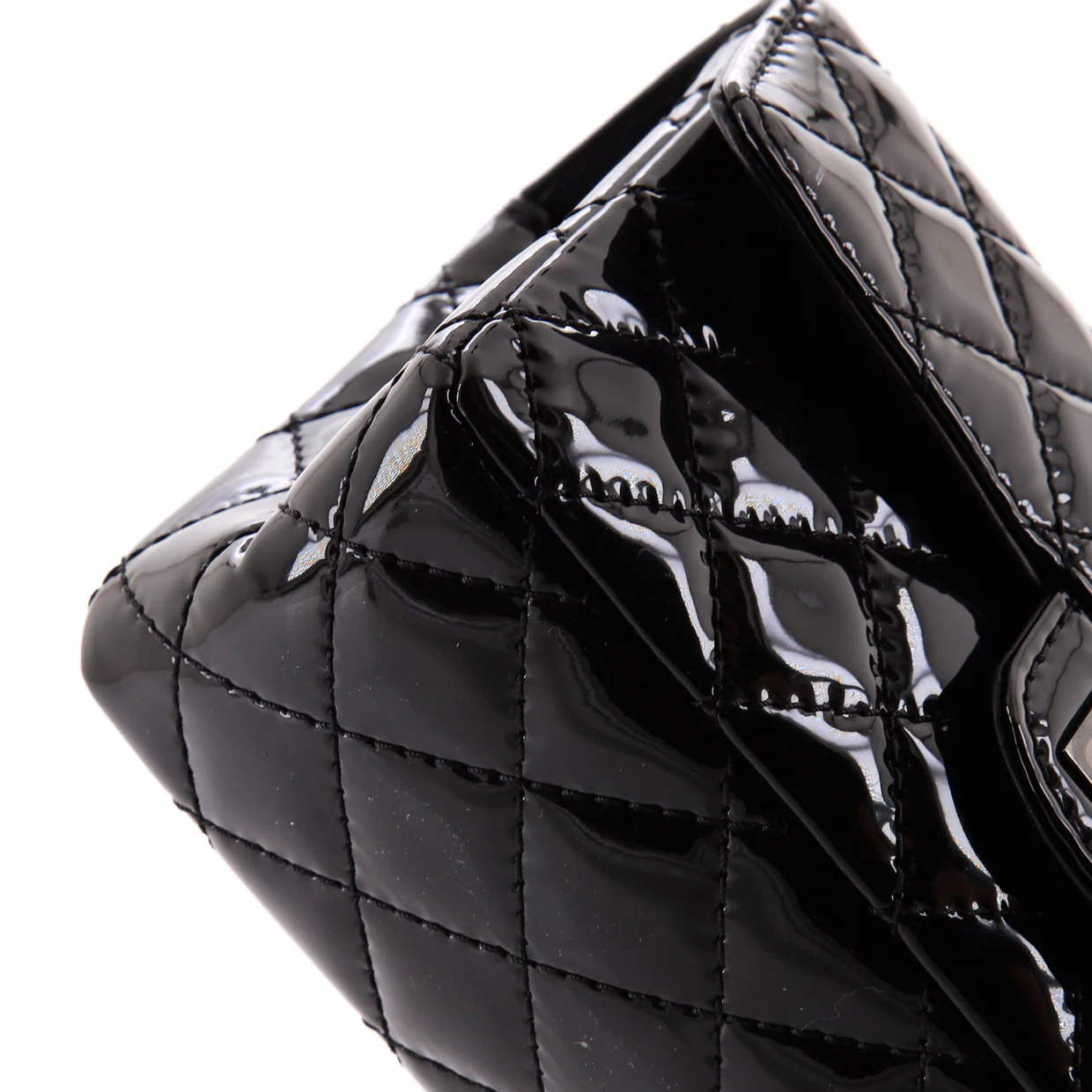 So Black Reissue 2.55 Flap Bag Quilted Patent Mini - Deep Luxury