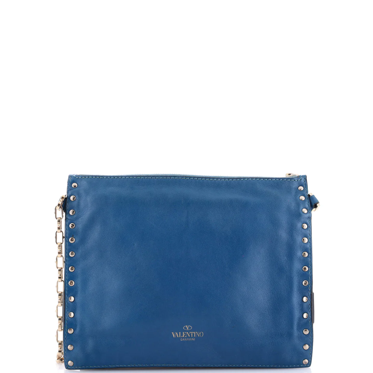 Rockstud Front Handle Flap Bag Leather Small - Deep Luxury