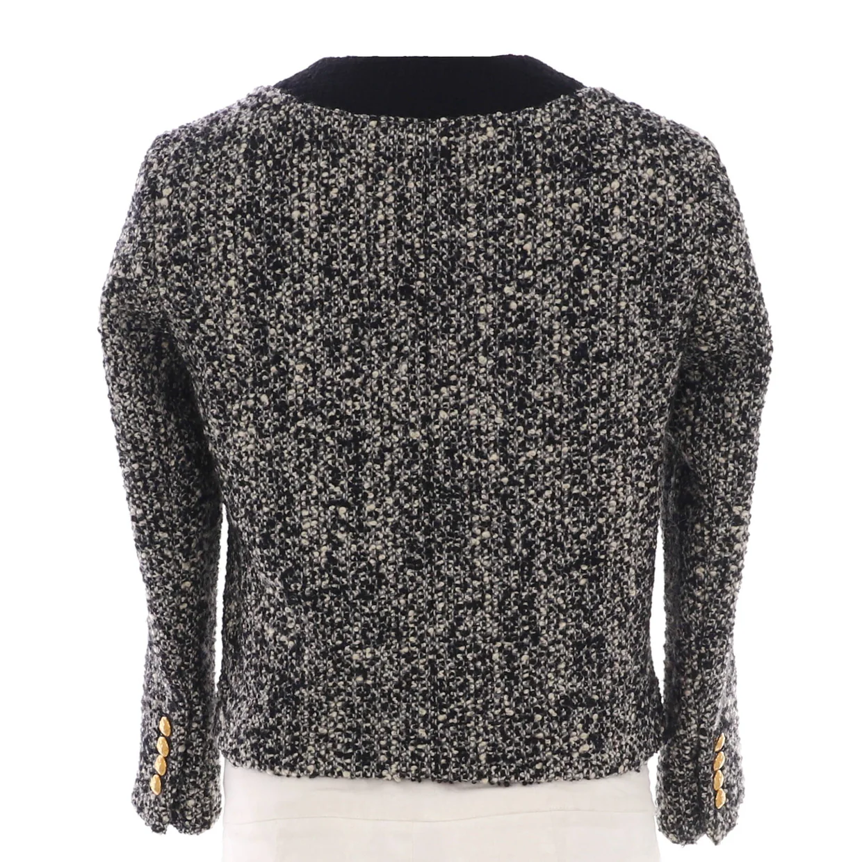 Women's Button Up Collarless Evening Jacket Tweed - Deep Luxury