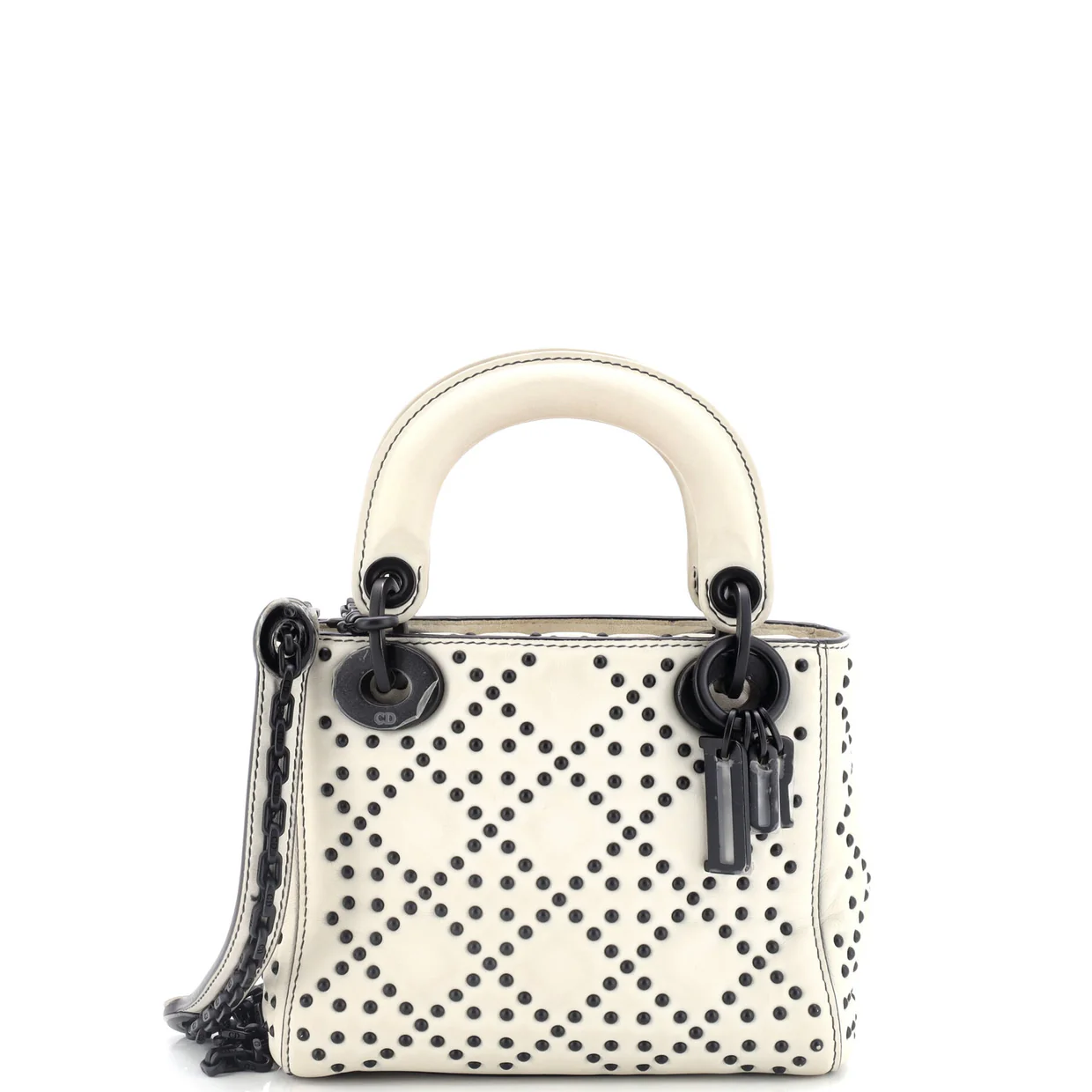 Lady Dior Chain Bag Cannage Studded Calfskin Mini - Deep Luxury