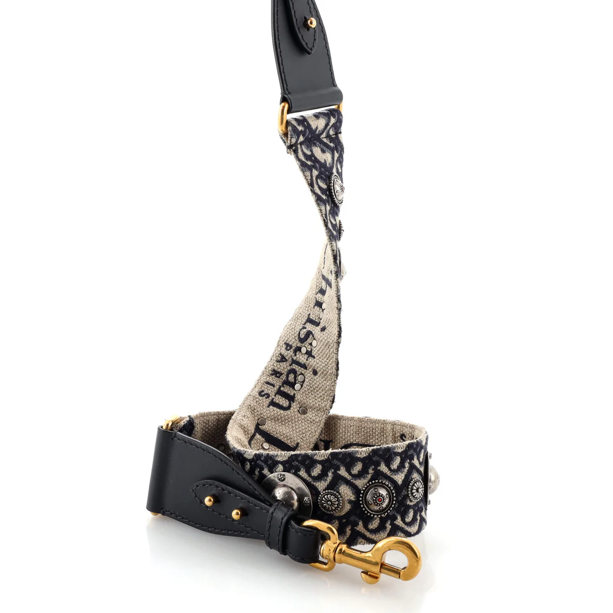 Shoulder Strap Embellished Oblique Canvas - Deep Luxury