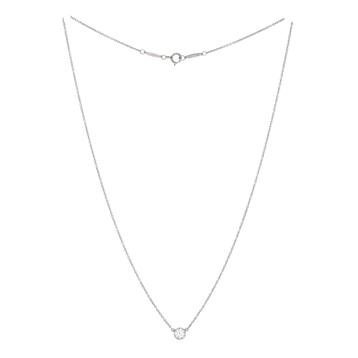 Elsa Peretti Diamonds By The Yard Pendant Necklace Platinum with Diamond 0.30-0.39CT - Deep Luxury