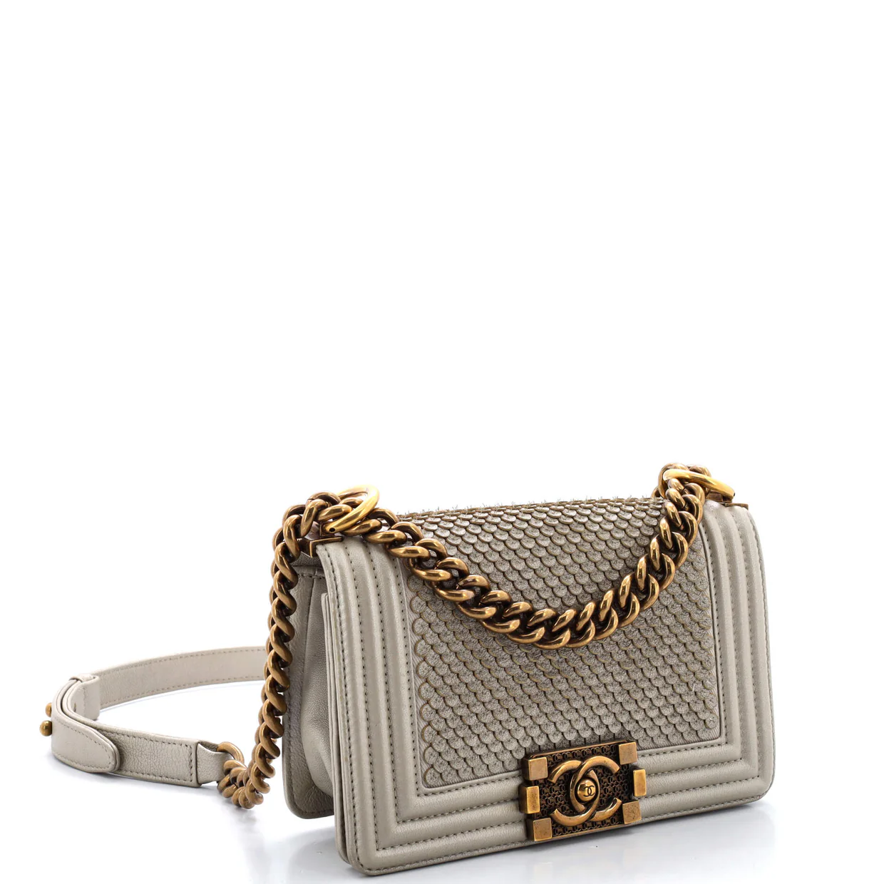 Boy Flap Bag Scaled Lambskin Small - Deep Luxury