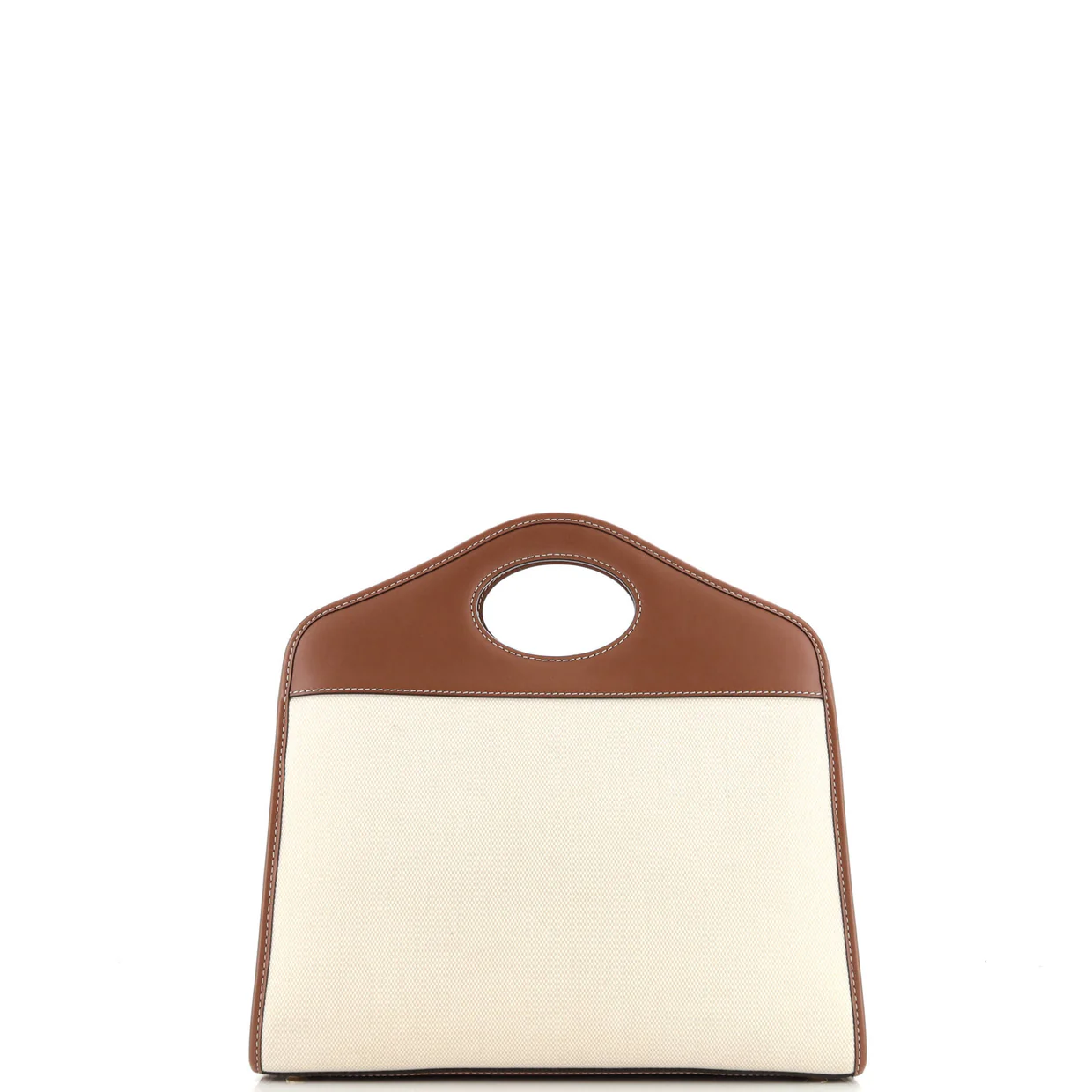 Logo Pocket Tote Canvas with Leather Small - Deep Luxury