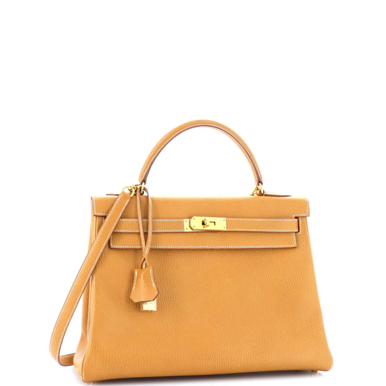Kelly Handbag Natural Sable Ardennes with Gold Hardware 32 - Deep Luxury