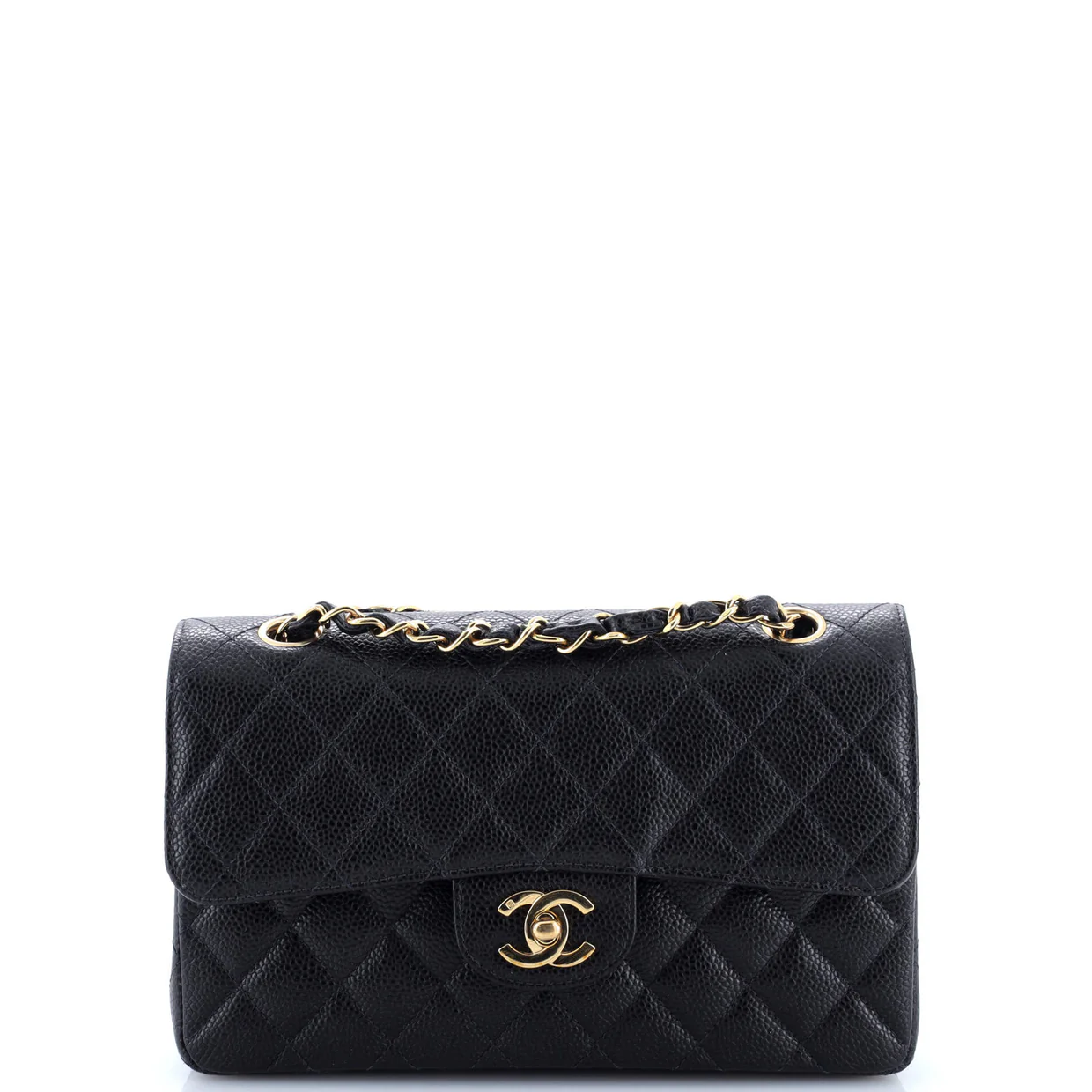 Vintage Classic Double Flap Bag Quilted Caviar Small - Deep Luxury