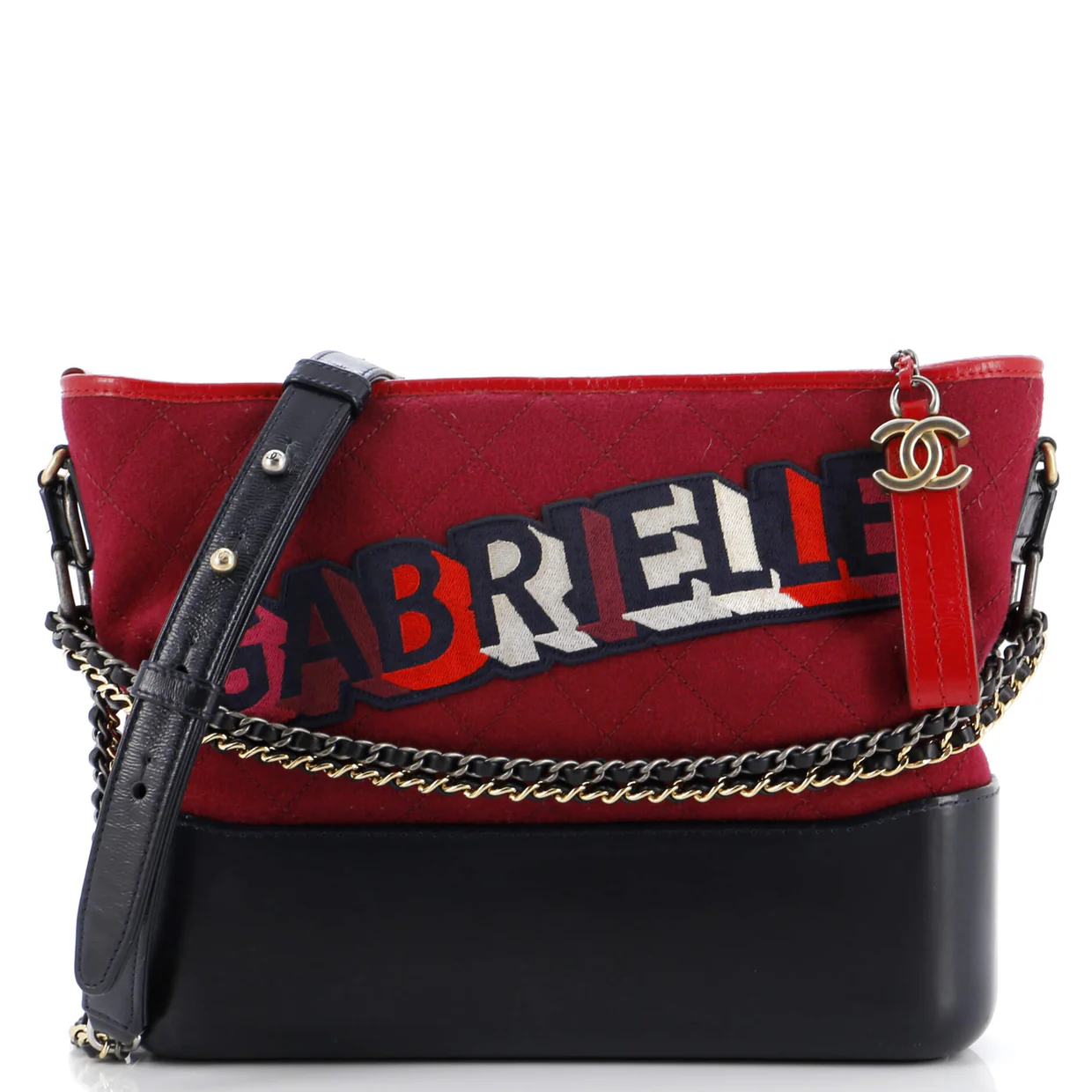 Gabrielle Logo Hobo Quilted Felt and Calfskin Medium - Deep Luxury